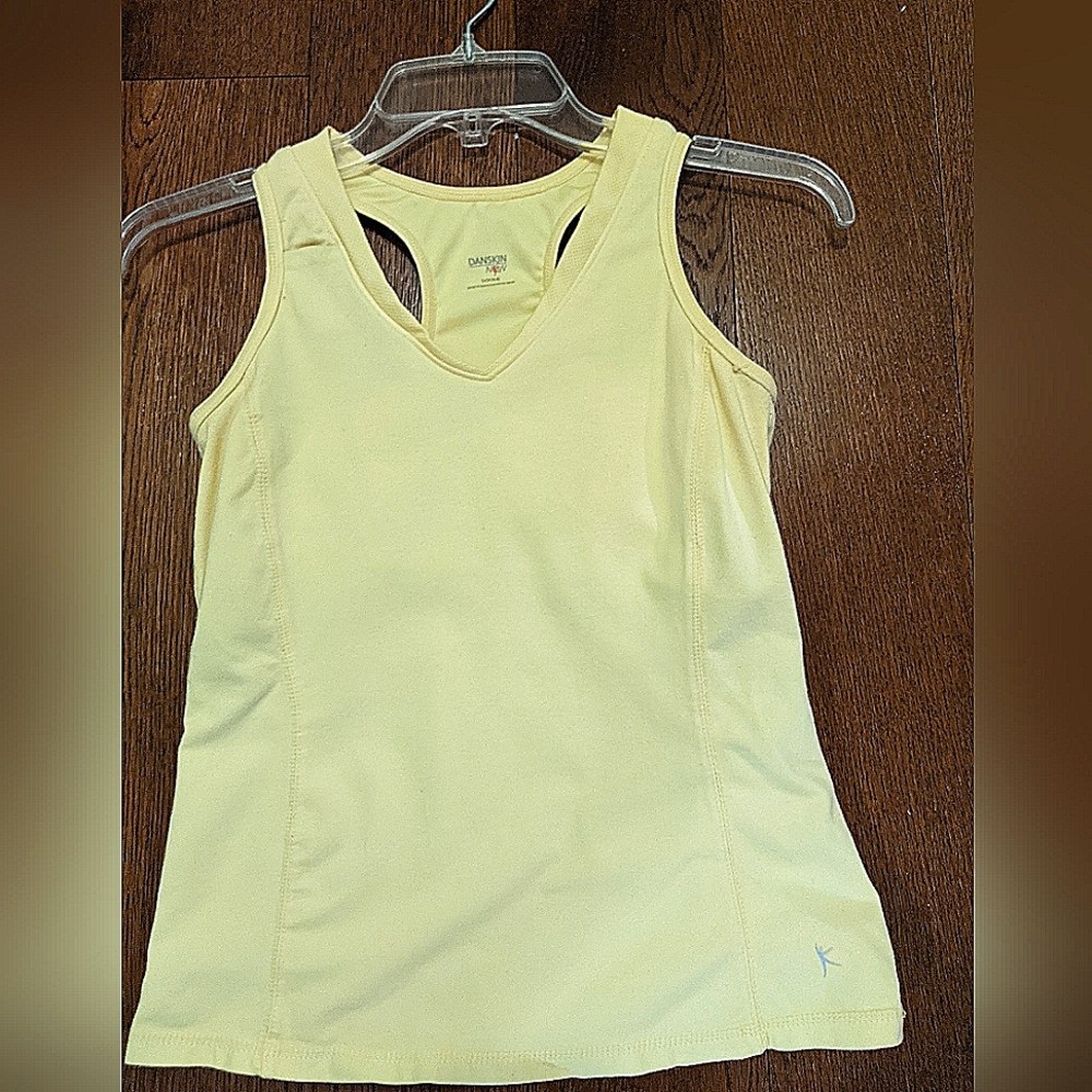 Women's Danskin Now Yellow Athletic Tank Size Small
